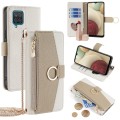For Samsung Galaxy A12 Crossbody Litchi Texture Leather Phone Case(White)