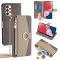 For Samsung Galaxy A13 4G Crossbody Litchi Texture Leather Phone Case(Grey)