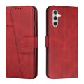 For Samsung Galaxy S24 Stitching Calf Texture Buckle Leather Phone Case(Red)