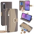For Sony Xperia 10 V Crossbody Litchi Texture Leather Phone Case(Grey)