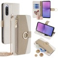 For Sony Xperia 10 V Crossbody Litchi Texture Leather Phone Case(White)