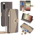 For Sony Xperia 5 IV Crossbody Litchi Texture Leather Phone Case(Grey)