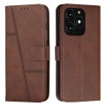 For itel A70 Stitching Calf Texture Buckle Leather Phone Case(Brown)