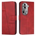 For OPPO Reno11 Pro Global Stitching Calf Texture Buckle Leather Phone Case(Red)
