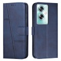 For OPPO A79 5G Stitching Calf Texture Buckle Leather Phone Case(Blue)