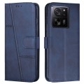 For Xiaomi 13T / Xiaomi 13T Pro Stitching Calf Texture Buckle Leather Phone Case(Blue)
