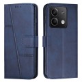 For Xiaomi Redmi Note 13 Stitching Calf Texture Buckle Leather Phone Case(Blue)