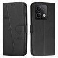 For Xiaomi Redmi Note 13 Stitching Calf Texture Buckle Leather Phone Case(Black)