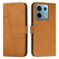 For Xiaomi Redmi Note 13 pro Stitching Calf Texture Buckle Leather Phone Case(Yellow)