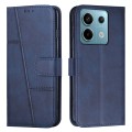 For Xiaomi Redmi Note 13 pro Stitching Calf Texture Buckle Leather Phone Case(Blue)