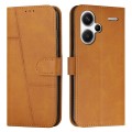 For Xiaomi Redmi Note 13 pro+ Stitching Calf Texture Buckle Leather Phone Case(Yellow)