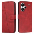 For Xiaomi Redmi Note 13 pro+ Stitching Calf Texture Buckle Leather Phone Case(Red)