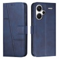 For Xiaomi Redmi Note 13 pro+ Stitching Calf Texture Buckle Leather Phone Case(Blue)