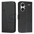 For Xiaomi Redmi Note 13 pro+ Stitching Calf Texture Buckle Leather Phone Case(Black)