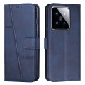 For Xiaomi 14 Stitching Calf Texture Buckle Leather Phone Case(Blue)