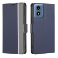For Motorola Moto G Play 4G 2024 Twill Texture Side Button Leather Phone Case(Blue)