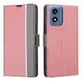 For Motorola Moto G Play 4G 2024 Twill Texture Side Button Leather Phone Case(Pink)