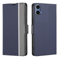 For Motorola Moto G34 5G Twill Texture Side Button Leather Phone Case(Blue)