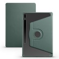 For Samsung Galaxy Tab S9+ X810 Acrylic 360 Degree Rotation Holder Tablet Leather Case(Dark Green)