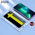 For iPhone 13 Pro Max / 14 Plus 25pcs Anti-peeping Fast Attach Dust-proof Anti-static Tempered Glass