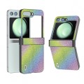 For Samsung Galaxy Z Flip5 ABEEL Hinge Diamond Series Black Edge Phone Case(Rainbow)