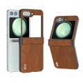 For Samsung Galaxy Z Flip5 ABEEL Hinge Retro Texture PU Phone Case(Brown)