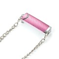 Adjustable Crossbody Chain Metal Phone Holder Lanyard Clip(Silver Pink)