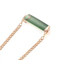 Adjustable Crossbody Chain Metal Phone Holder Lanyard Clip(Gold Green)
