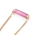 Adjustable Crossbody Chain Metal Phone Holder Lanyard Clip(Gold Pink)