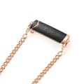 Adjustable Crossbody Chain Metal Phone Holder Lanyard Clip(Gold Black)