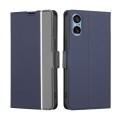 For Sony Xperia 5 V Twill Texture Side Button Leather Phone Case(Blue)