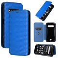 For Kyocera Torque G06 KYG03 Carbon Fiber Texture Flip Leather Phone Case(Blue)