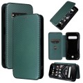 For Kyocera Torque G06 KYG03 Carbon Fiber Texture Flip Leather Phone Case(Green)