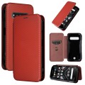 For Kyocera Torque G06 KYG03 Carbon Fiber Texture Flip Leather Phone Case(Brown)