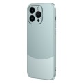 For iPhone 13 Pro Max Two Color Frosted Shockproof Phone Case(Cyan)