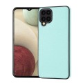 For Samsung Galaxy A12 Litchi Pattern Stitched Side-mounted Phone Case(Mint Green)