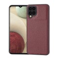 For Samsung Galaxy A22 4G Litchi Pattern Stitched Side-mounted Phone Case(Dark Red)