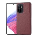 For Samsung Galaxy A53 5G Litchi Pattern Stitched Side-mounted Phone Case(Dark Red)