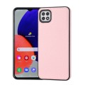 For Samsung Galaxy A22 5G Litchi Pattern Stitched Side-mounted Phone Case(Pink)
