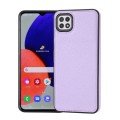 For Samsung Galaxy A22 5G Litchi Pattern Stitched Side-mounted Phone Case(Purple)