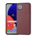 For Samsung Galaxy A22 5G Litchi Pattern Stitched Side-mounted Phone Case(Dark Red)