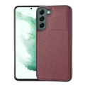 For Samsung Galaxy S22+ 5G Litchi Pattern Stitched Side-mounted Phone Case(Dark Red)