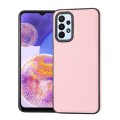 For Samsung Galaxy A25 5G Litchi Pattern Stitched Side-mounted Phone Case(Pink)