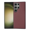 For Samsung Galaxy S24 Ultra 5G Litchi Pattern Stitched Side-mounted Phone Case(Dark Red)