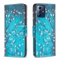 For Motorola Moto G Play 2024 Colored Drawing Pattern Leather Phone Case(Plum Blossom)