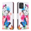 For Motorola Moto G Power 5G Colored Drawing Pattern Leather Phone Case(Butterflies)