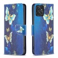 For Motorola Moto G Power 5G Colored Drawing Pattern Leather Phone Case(Gold Butterfly)