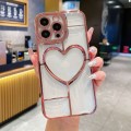 For iPhone 15 Pro Max Electroplating 3D Love TPU Phone Case(Rose Gold)