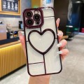 For iPhone 15 Pro Max Electroplating 3D Love TPU Phone Case(Purple)