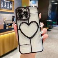 For iPhone 15 Pro Max Electroplating 3D Love TPU Phone Case(Black)